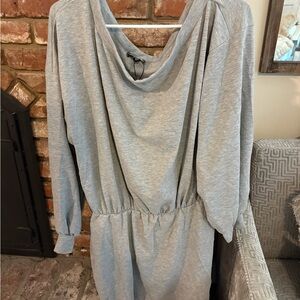 Fashion Nova Terry Gray Long Sleeve Dress